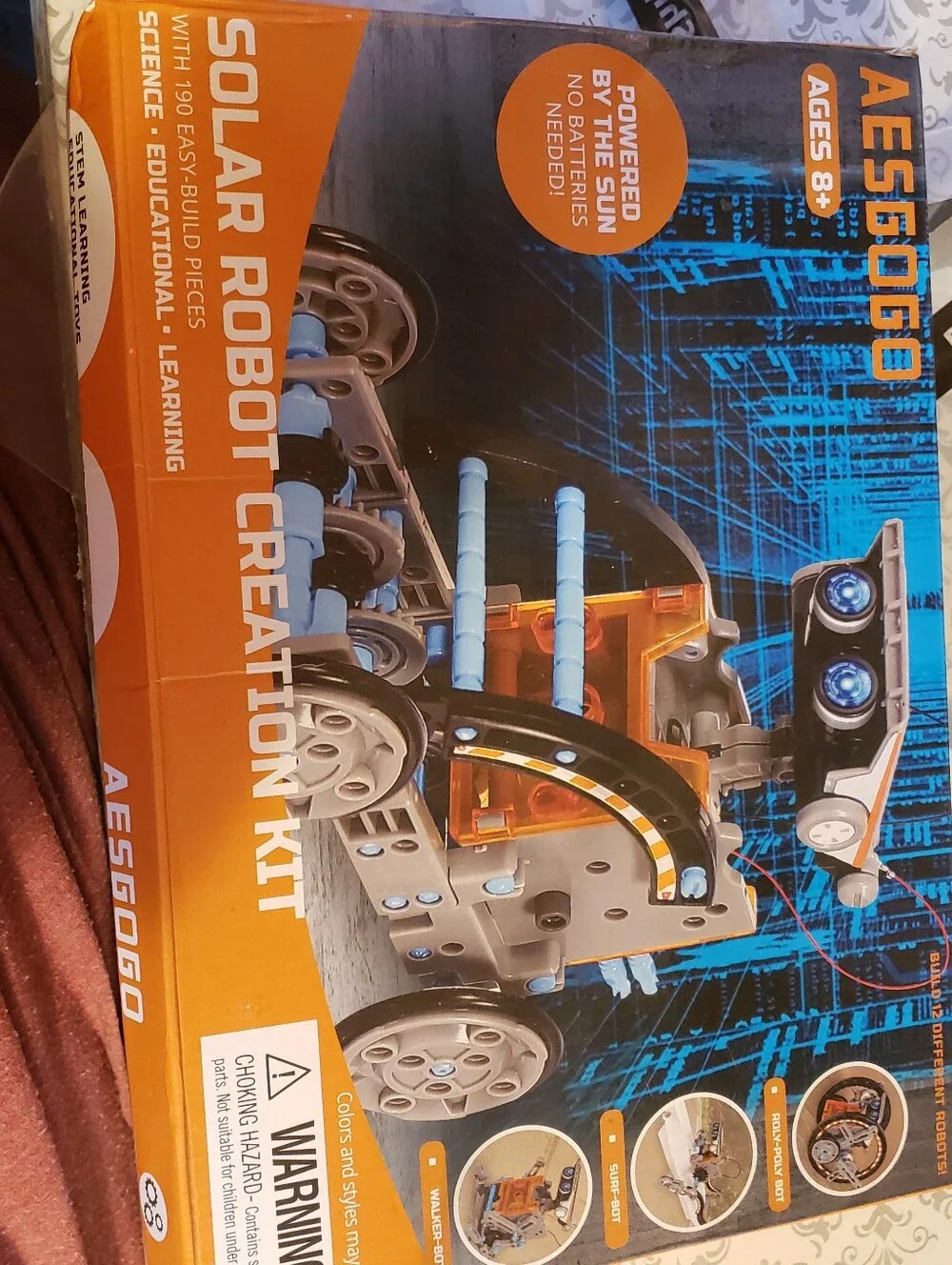 Aesgogo STEM Solar Robot Creation Kit 12-in-1 Building Kit, 190 Pcs Ages 8+ NEW